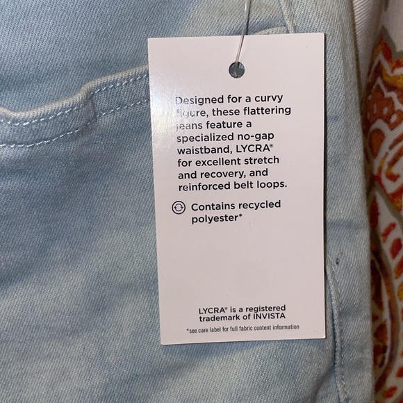 Jennifer Lopez Jeans Sculpt Midrise Capri Womens Size 10 Blue Tie dye Denim - Picture 5 of 10